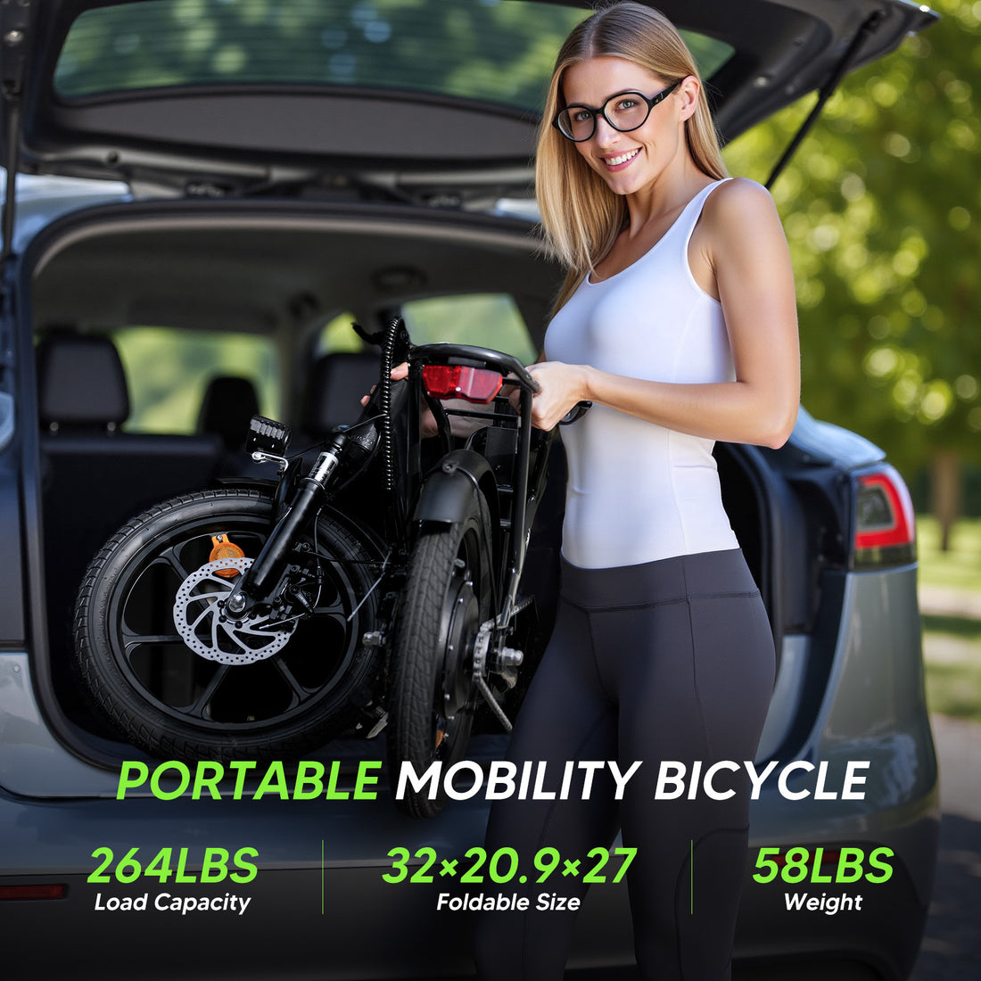 Folding Electric Bike for Adults, 16" Tire Step-Thru Foldable Ebike, 1000W Peak Motor 374.4Wh Removable Battery Commuter Protable Woman Electric Bicycle, Max 60 Miles PAS Range, 20 MPH Speed