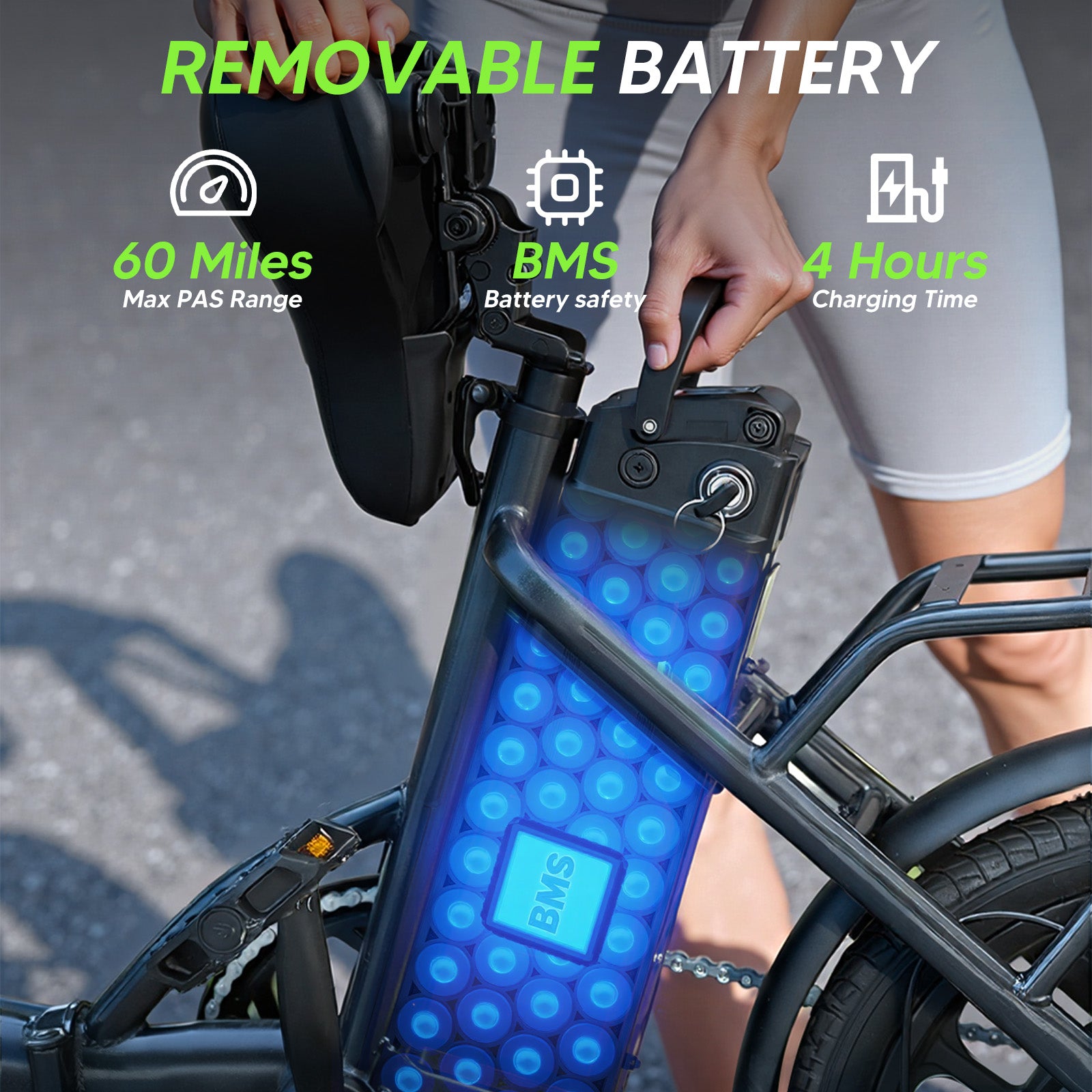 Folding Electric Bike for Adults, 16" Tire Step-Thru Foldable Ebike, 1000W Peak Motor 374.4Wh Removable Battery Commuter Protable Woman Electric Bicycle, Max 60 Miles PAS Range, 20 MPH Speed