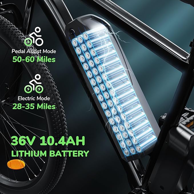 Electric Bike for Adults 750W Peak, 26" Mountain E-Bike, 55 Miles + 20MPH Adult Electric Bicycles for Road Sand Mountain