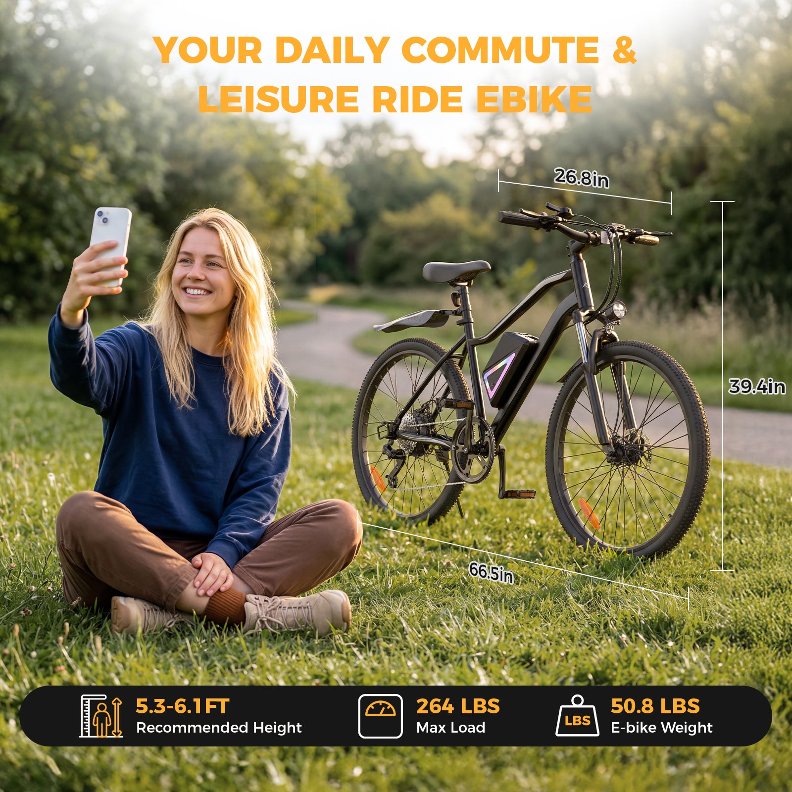 Electric Bike for Adults,  26" Electric Mountain Bike, 1000W Peak Motor  36V Battery Electric Bicycle for Commuting, Up to 40 Miles Range