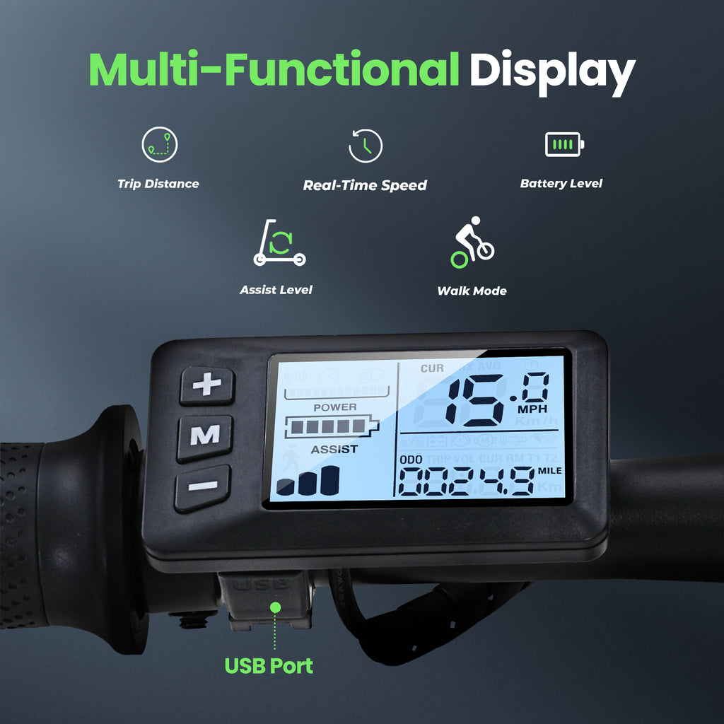 AYOLNY Electric Bike for Adults, 1500W Peak Motor 14" Foldable Electric Bike, 50 Miles Range 36V Battery Electric Bicycle for Commuting