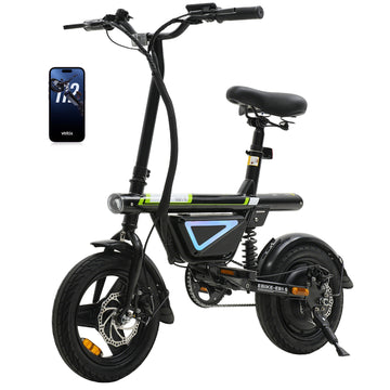 AYOLNY Electric Bike for Adults, 1500W Peak Motor 14" Foldable Electric Bike, 50 Miles Range 36V Battery Electric Bicycle for Commuting